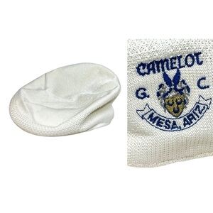 Vintage Mesa Arizona Country Club Low Cap Newsboy Hat Woven White Men's USA